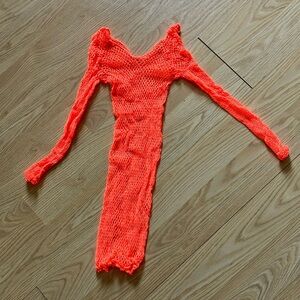 Source Unknown Orange Fitted Ribbed Bodysuit